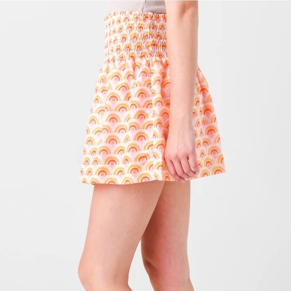 J.Marie "The Summer Skort" In Vibrant Sunshine Sun Print With Smocked Waist - Picture 3 of 9